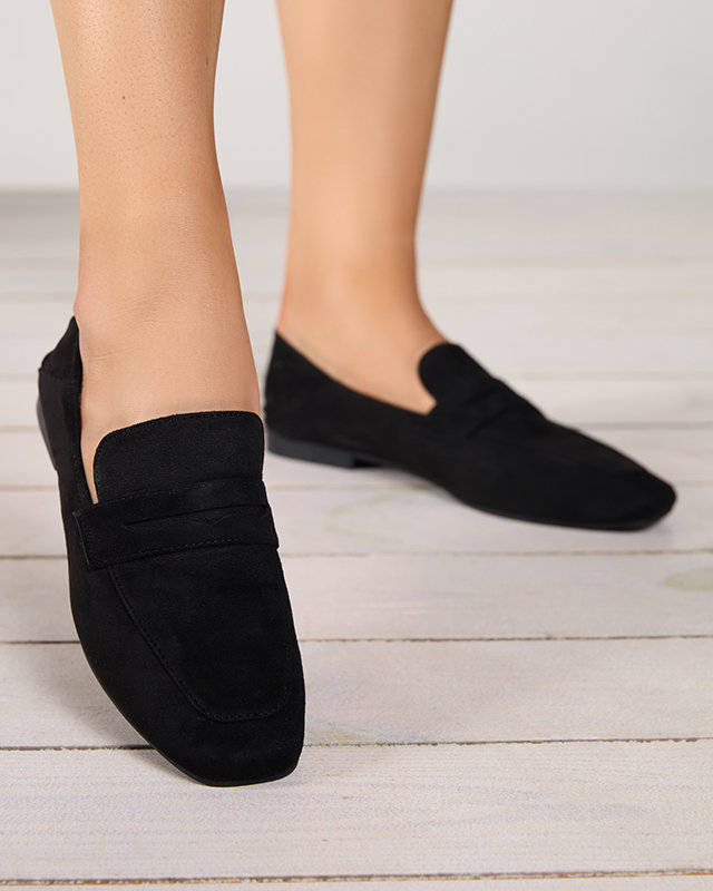 Juodi moteriški eko zomšiniai bateliai Allowi - Batai