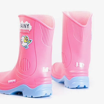 Różówo-niebieskie dziecięce kalosze Happy Baby - Obuwie
