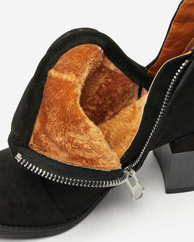 Royalfashion Черные женские сапоги на шпильке Ricteas