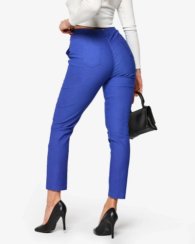Mėlynos moteriškos teglingo kelnės PLUS SIZE- Drabužiai