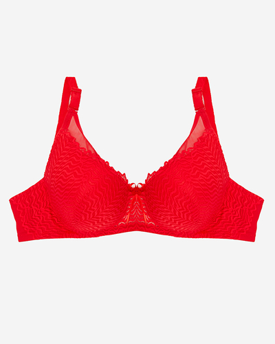 Moteriška raudona liemenėlė su nėriniais - Apatiniai drabužiai