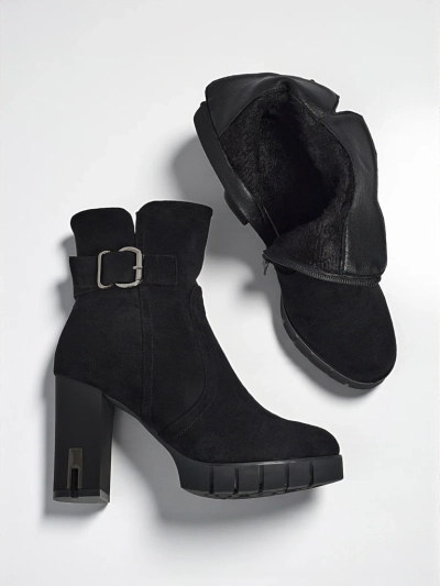 Женские ботильоны из эко-замши на каблуке Liravie