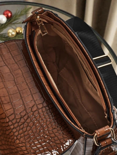 Moteriška rankinė „Aurora“ tamsiai ruda odinė elegantiška