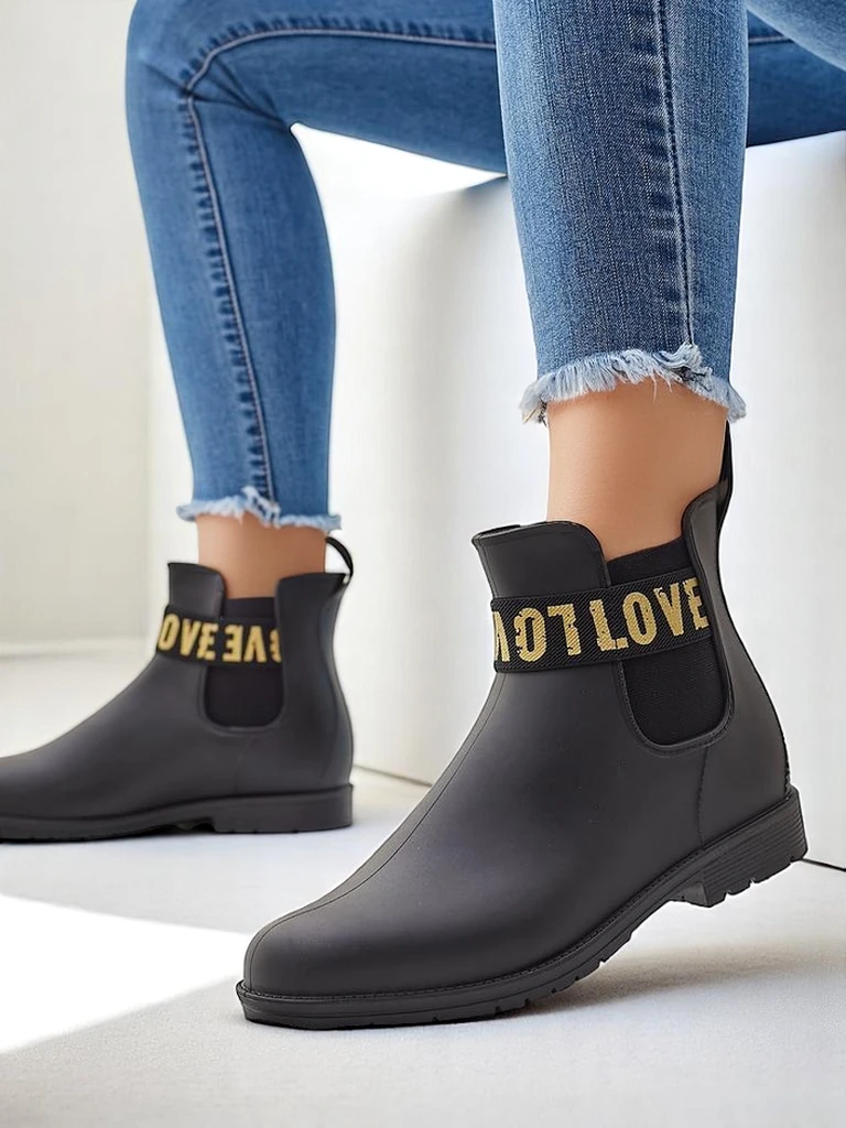 Женские матовые резиновые сапоги Royalfashion с надписью Love Love