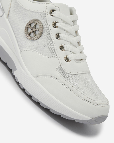 Женские белые кроссовки с глиттером и скрытым якорем Lysvyl- Footwear