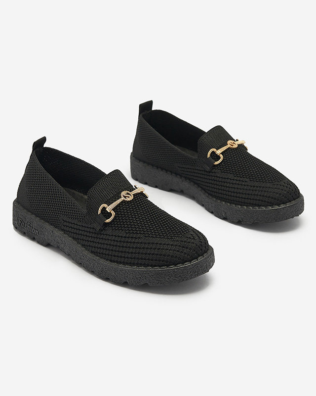 Juodi moteriški sportbačiai su aukso puošmena Enelida - Avalynė