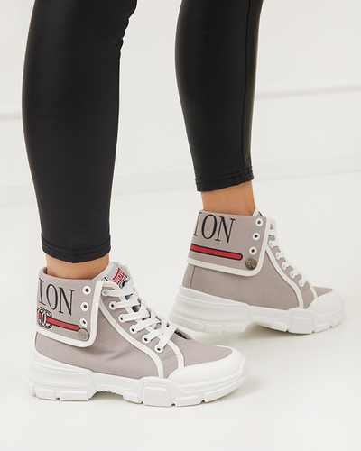 Серые женские высокие кеды Tenerika