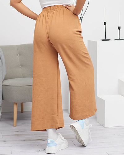 Moteriškos plačios palazzo kelnės su kupranugarių puošyba - Drabužiai