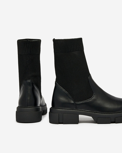 Royalfashion Juodi moteriški batai su tinkleliu Xandra