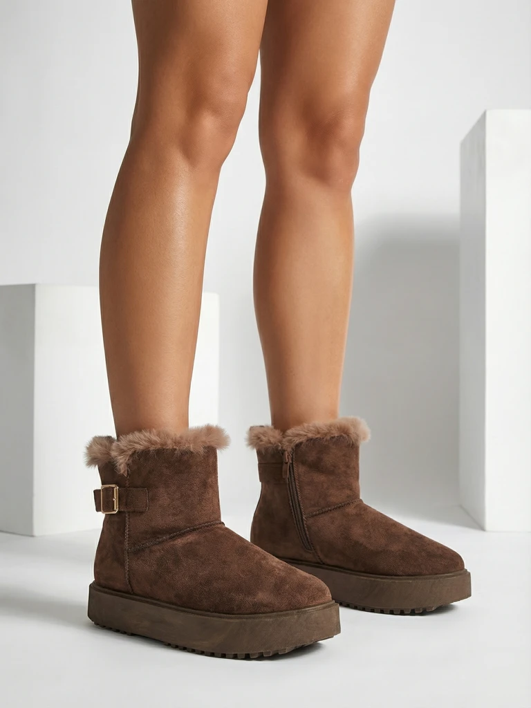 Royalfashion Krótkie buty a'la śniegowce damskie Winter Crest