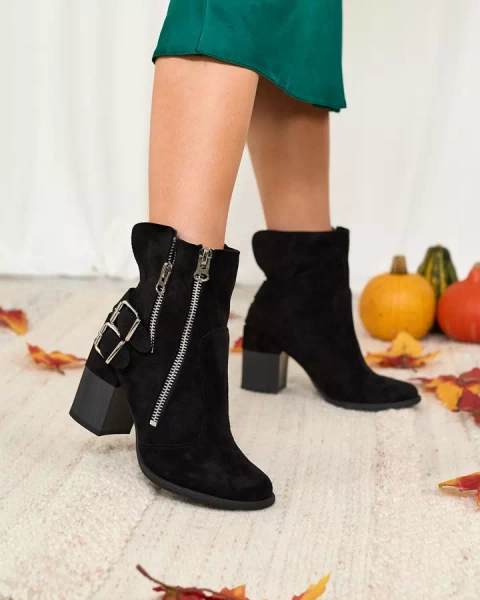 Royalfashion Женские черные ботинки с украшением Feirrgo