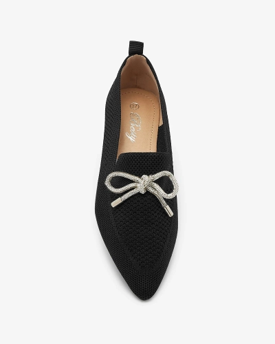 Royalfashion Черные женские балеринки из ткани Faqsa