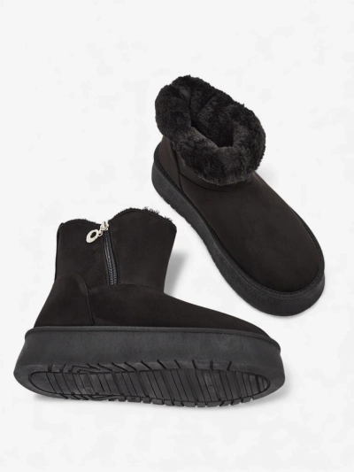 Moteriški aulinukai „Aurora“ juodi iš ekologiškos odos žiemai