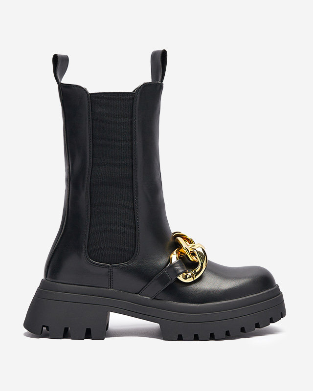 Juodi moteriški batai su grandinėle Evves- Footwear