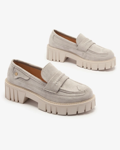 Мокасины из эко замши серого цвета для женщин Siherta- Footwear