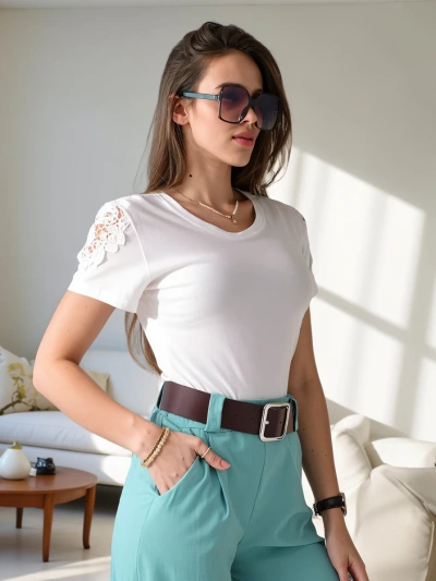 Royalfashion Moteriška medvilninė blusa