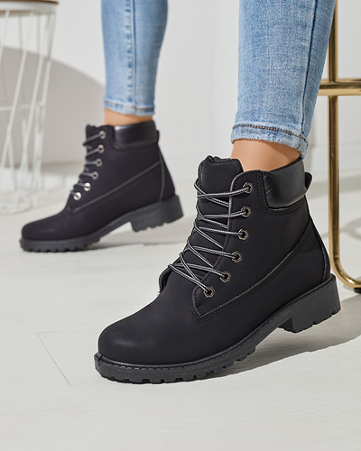 Juodi moteriški apšiltinti traperiai Fanhet- Footwear