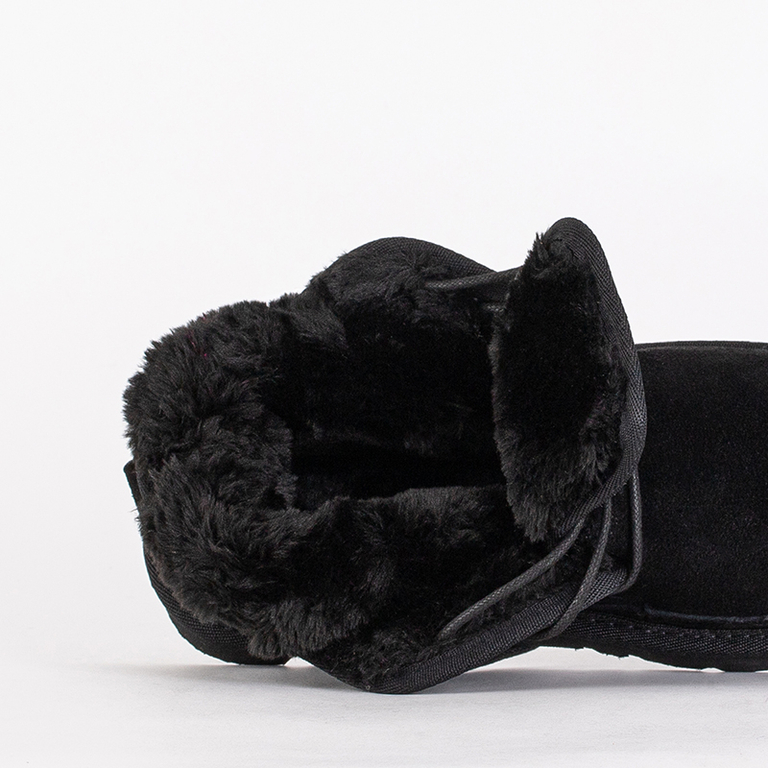 Vaikiški aulinukai „Luna“ juodos zomšos patogūs žiemai