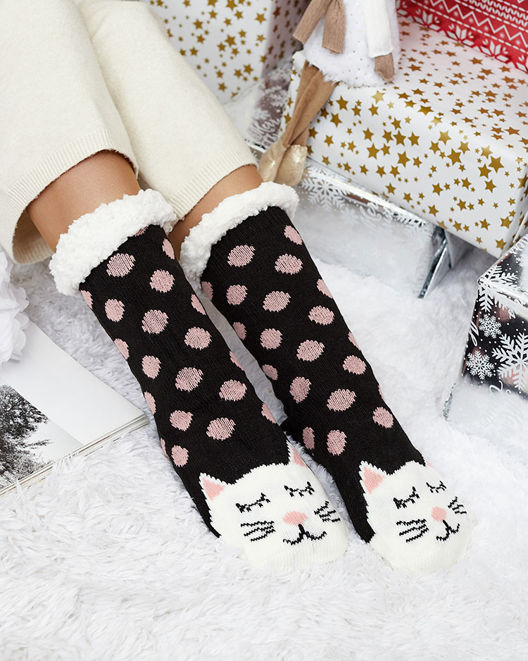 Красные женские носки с рождественским узором - Нижнее белье