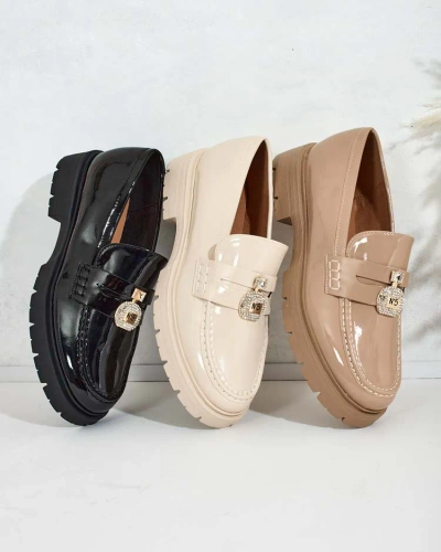 Royalfashion Женские лакированные мокасины Bemies