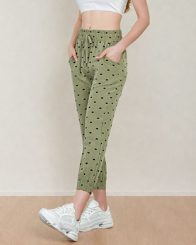 Royalfashion Женские брюки из ткани с сердечками