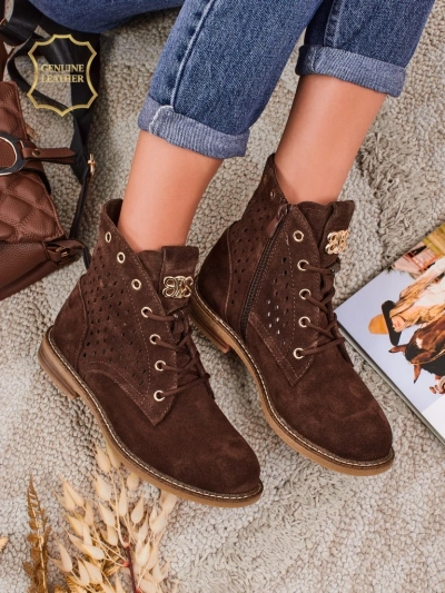 Ažūriniai moteriški aulinukai iš natūralios odos Aurelias