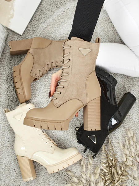 Moteriški eko zomšiniai aulinukai su storu kulnu Event Bramble