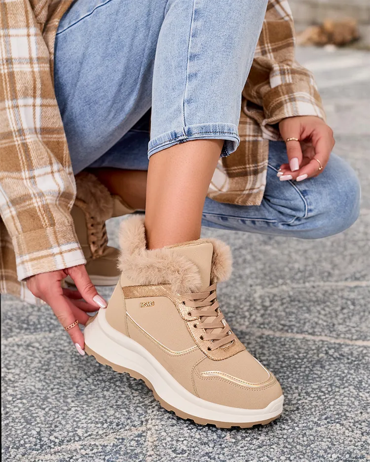 "Royalfashion" Pašiltintos moteriškos basutės su kailiu "Mofell"