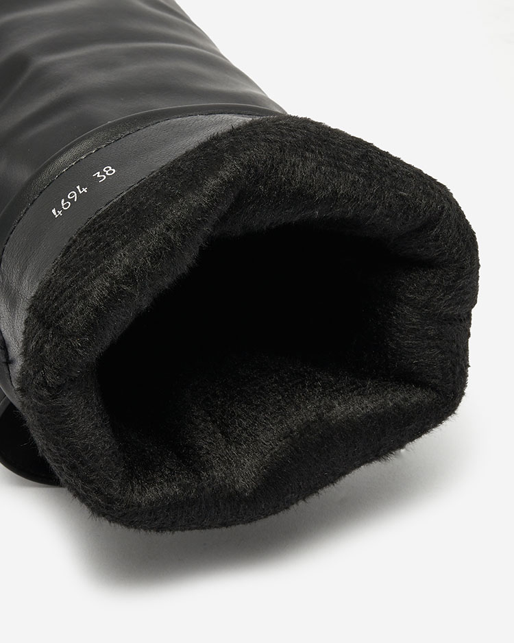 Royalfashion Juodi moteriški batai su paslėptu inkaru Dibisad