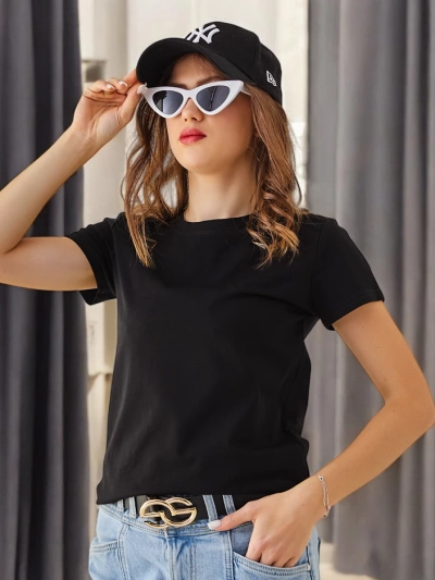 Royalfashion Женская хлопковая повседневная футболка с круглым вырезом