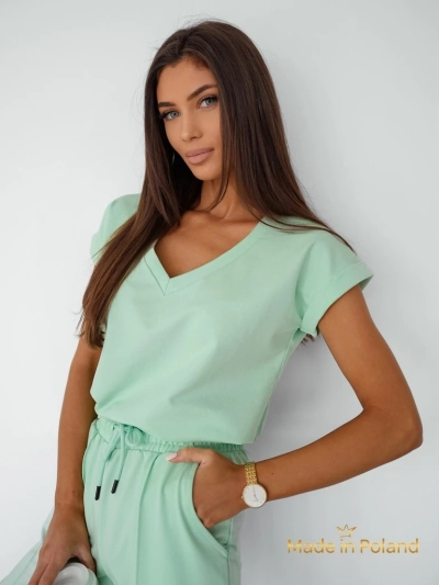 Komplet damski mięta Venera – bawełniana wygoda z włoską elegancją