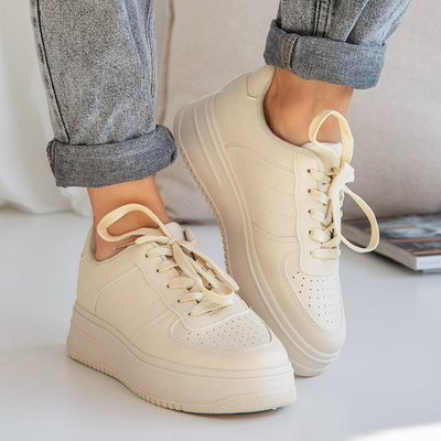 Smėlio spalvos moteriški platforminiai treniruokliai „Silvina“ - avalynė