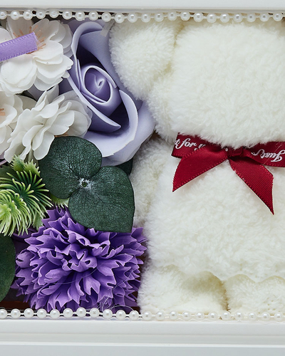 Royalfashion Flowerbox Цветы в коробке с мишкой