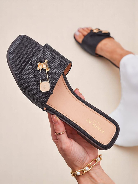 Royalfashion moteriškos šiaudinės šlepetės Sandalai Aurelia