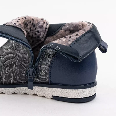 OUTLET Tamsiai mėlyni mergaičių batai su rytietišku raštu Gasly- Footwear