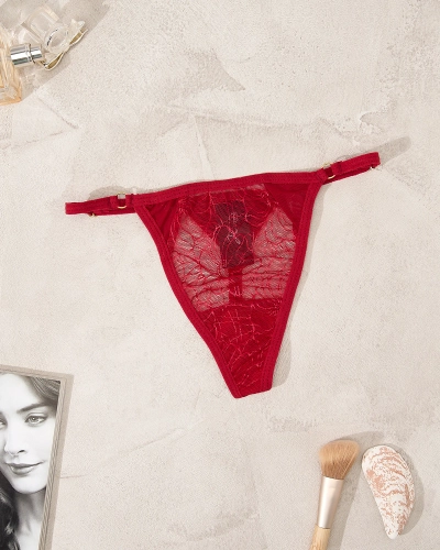 Royalfashion Красные кружевные женские трусики стринги