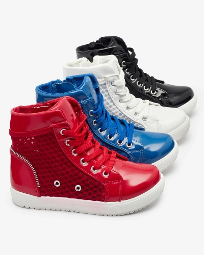 Белые кроссовки для девочек с высоким верхом Borris- Footwear