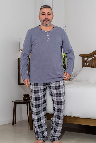 Royalfashion Medvilnės Vyrų Šachmatiniai Pižamos DIDELIS DYDIS