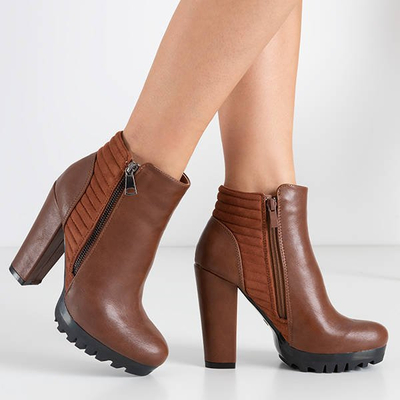 Женские ботильоны с декоративной верблюжьей молнией Сантьяго - Обувь