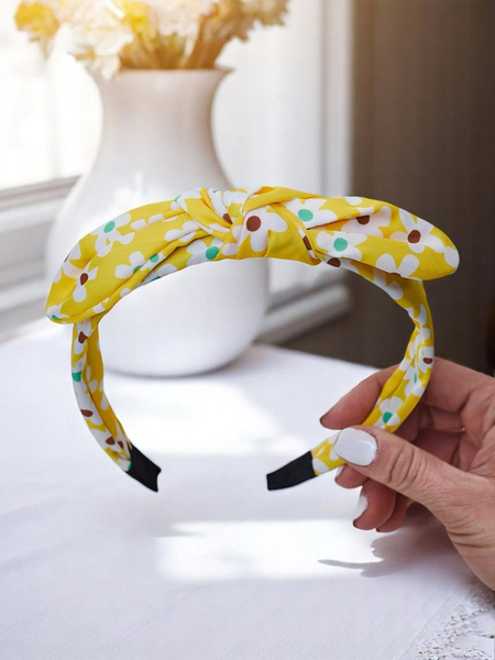 Royalfashion Plaukų lankelis su kaspinu ir gėlių raštu Florinka