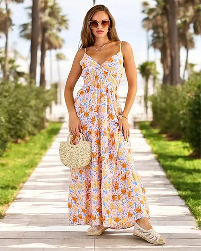 Royalfashion Moteriška medvilninė midi suknelė