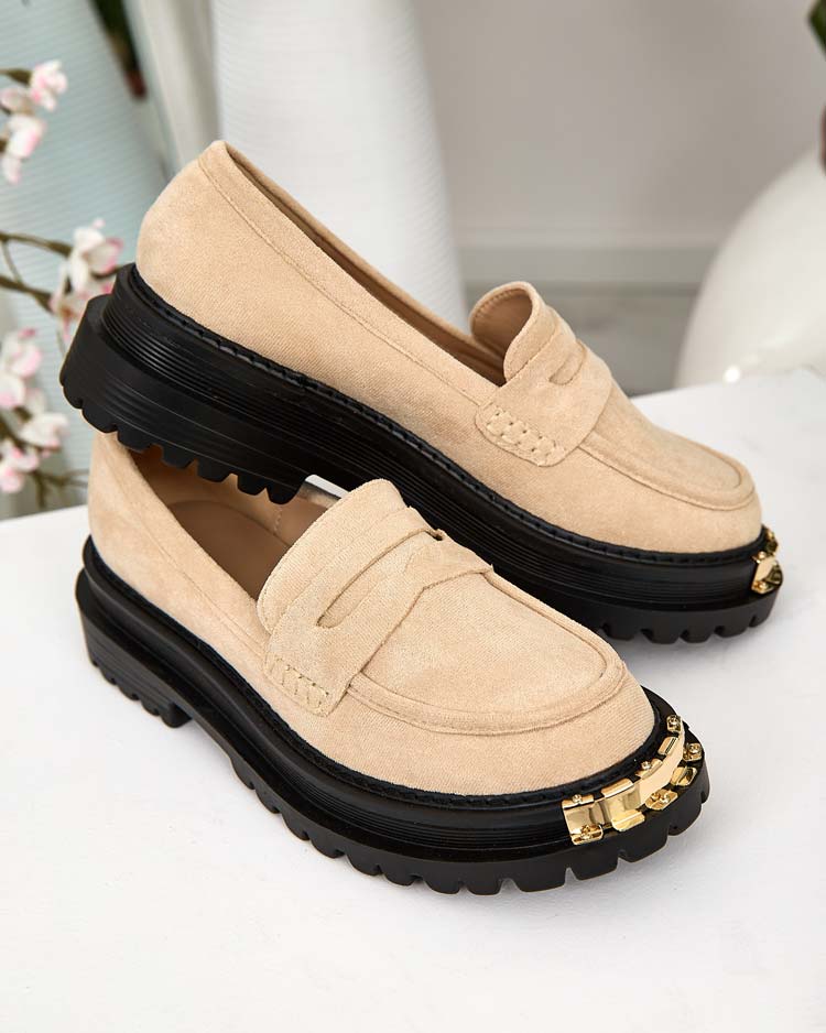 Smėlio spalvos eko odos mokasinai Giulia