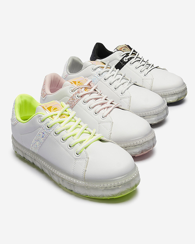 Женские спортивные кроссовки белого цвета с черными вставками Asxa- Footwear
