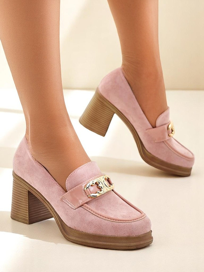 Royalfashion Женские мокасины на толстом каблуке Qeroy