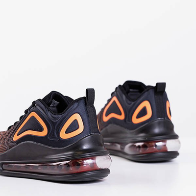 Черные и оранжевые женские спортивные туфли с прозрачной подошвой Fusion - Обувь
