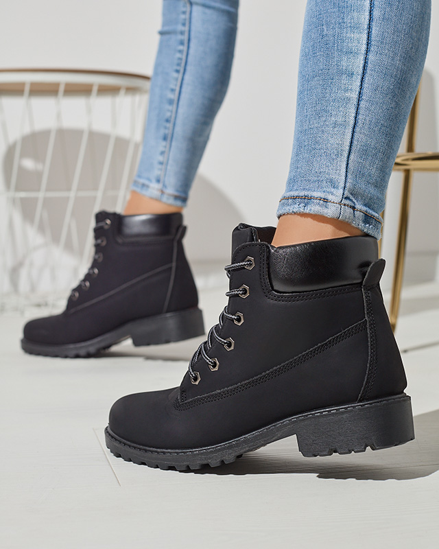 Juodi moteriški apšiltinti traperiai Fanhet- Footwear