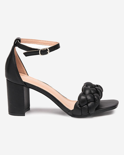 Босоножки женские черные с плетеным ремешком Vispy - Обувь