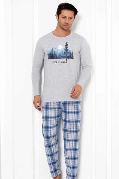 Royalfashion Мужские хлопковые пижамы в клетку