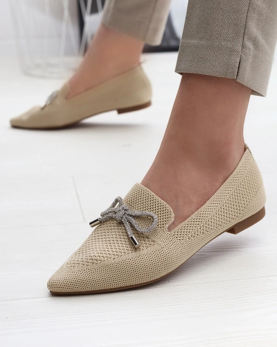 Royalfashion Бежевые женские тканевые балеринки Faqsa