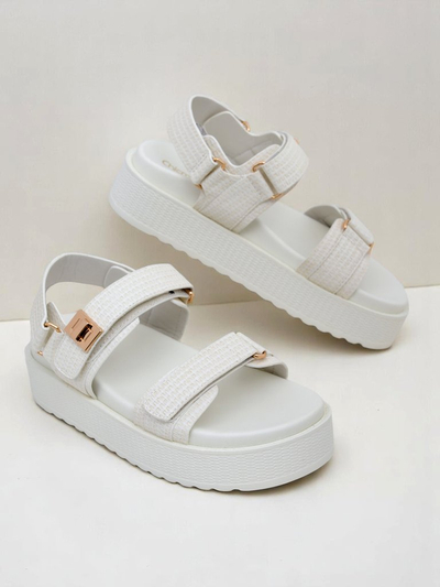 Royalfashion Kallisto – Белые женские сандалии на платформе, искусственная кожа